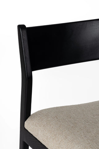 Black Dining Chair | Natural Linen in Furniture from Oriana B www.orianab.com