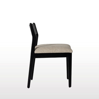 Black Dining Chair | Natural Linen in Furniture from Oriana B www.orianab.com