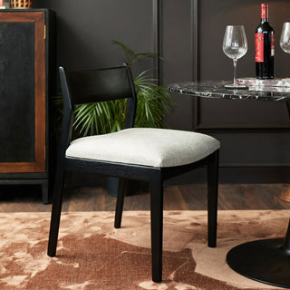 Black Dining Chair | Natural Linen in Furniture from Oriana B www.orianab.com