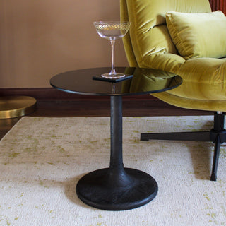 Black & Glass Side Table in Tables from Oriana B. www.orianab.com