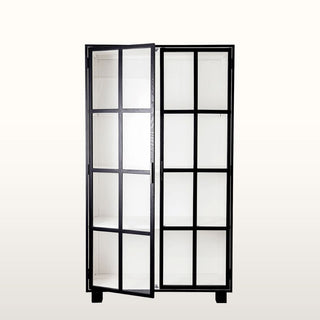 Black Oak Cabinet with Glazed Doors in from Oriana B. www.orianab.com