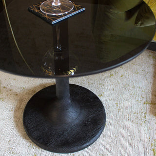 Black & Smoke Glass Side Table in Furniture from Oriana B www.orianab.com