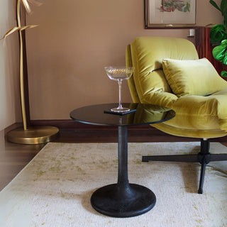 Black & Smoke Glass Side Table in Furniture from Oriana B www.orianab.com