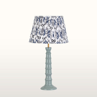 Blue Enamel Table Lamp | Blue & Grey Pleated Lampshade in Lighting from Oriana B www.orianab.com