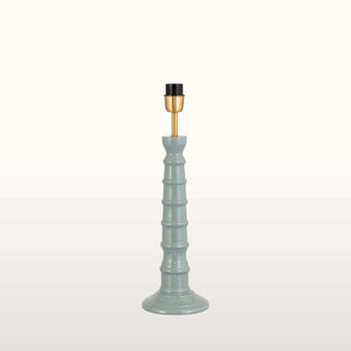 Blue Enamel Table Lamp | Neutral Pleated Lampshade in Lighting from Oriana B www.orianab.com