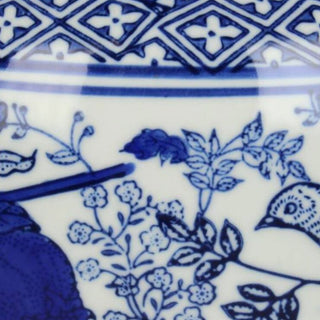 Blue Urn Plant Pot with Bird Motif in Homewares from Oriana B www.orianab.com