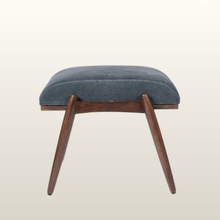 Blue Velvet Wooden Upholstered Foot Stool in Furniture from Oriana B www.orianab.com