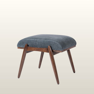 Blue Velvet Wooden Upholstered Foot Stool in Furniture from Oriana B www.orianab.com