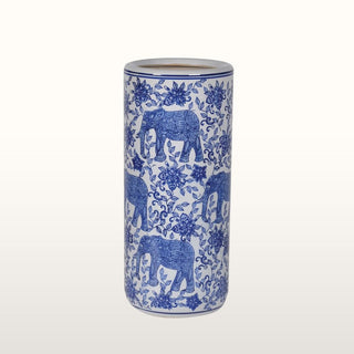 Blue & White Elephant Ceramic Umbrella Stand in Homewares from Oriana B www.orianab.com