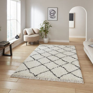 Boho White & Black Rug | 5 sizes available in Homewares from Oriana B www.orianab.com