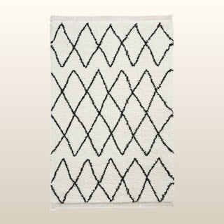 Boho White & Black Rug | 5 sizes available in Homewares from Oriana B www.orianab.com