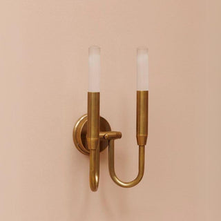 Brass Minimalist Double Candle Wall Light in Lighting from Oriana B www.orianab.com
