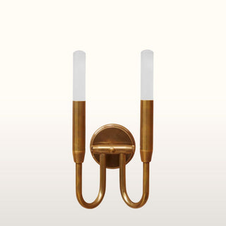 Brass Minimalist Double Candle Wall Light in Lighting from Oriana B www.orianab.com