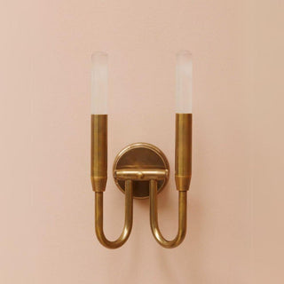 Brass Minimalist Double Candle Wall Light in Lighting from Oriana B www.orianab.com