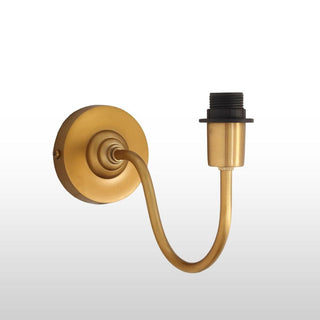 Brass Swan Neck Wall Light With Pleated Neutral Shade in Lighting from Oriana B www.orianab.com
