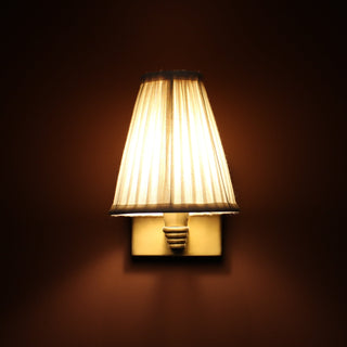 Brass Wall Lamp with Pleated Tall Empire Shade in Lighting from Oriana B www.orianab.com
