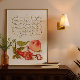 Brass Wall Lamp with Pleated Tall Empire Shade in Lighting from Oriana B www.orianab.com