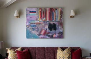 Brass Wall Lamp with Pleated Tall Empire Shade in Lighting from Oriana B www.orianab.com