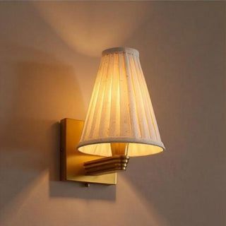Brass Wall Lamp with Pleated Tall Empire Shade in Lighting from Oriana B www.orianab.com