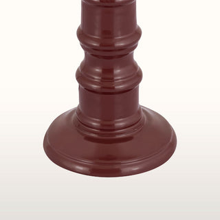 Burgundy Enamel Table Lamp | Neutral Pleated Lampshade in Lighting from Oriana B www.orianab.com
