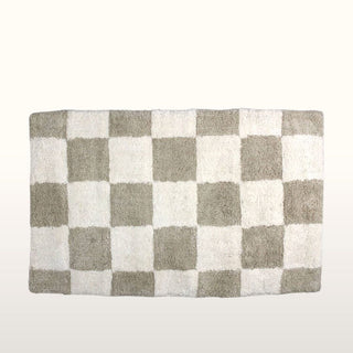 Checkerboard Pattern Bath Mat | Cotton in Homewares from Oriana B. www.orianab.com