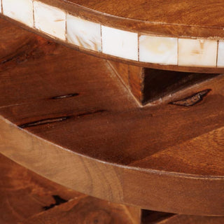 Circular Side Table with Bone Inlay in Furniture from Oriana B www.orianab.com