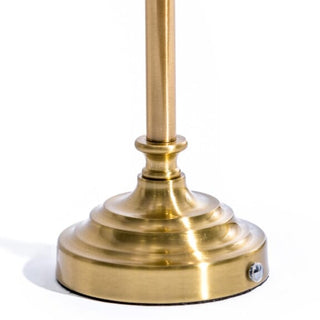Classic Brass Rechargeable Table Lamp w/ Cylinder Oatmeal Shade in Lamps from Oriana B www.orianab.com