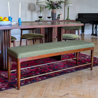 Conor Bench | Green Linen in Furniture from Oriana B www.orianab.com
