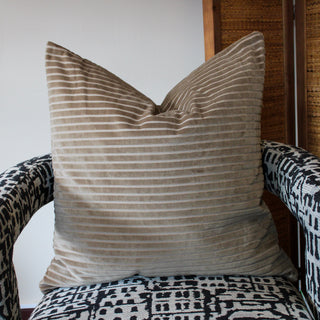 Corduroy Velvet Cushion | Griege | 60x60 in Homewares from Oriana B www.orianab.com