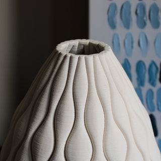 Cream Dappled Vase | 28cm in Homewares from Oriana B www.orianab.com