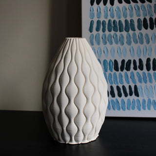 Cream Dappled Vase | 28cm in Vases & Plant Pots from Oriana B. www.orianab.com