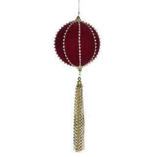 Crimson Diamante Tassel Bauble in Christmas from Oriana B www.orianab.com