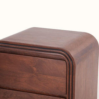 Curved Wood Bedside Table with Drawers in Furniture from Oriana B www.orianab.com