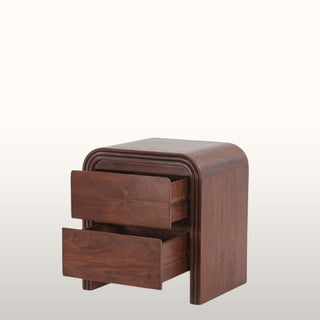 Curved Wood Bedside Table with Drawers in Furniture from Oriana B www.orianab.com