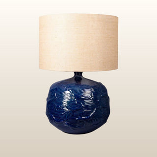 Dark Blue Ceramic Lamp | Large in Lighting from Oriana B www.orianab.com