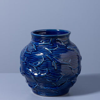 Dark Blue Small Ceramic Vase in Homewares from Oriana B www.orianab.com