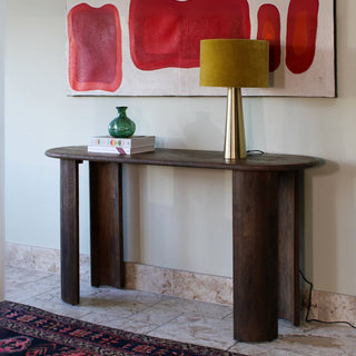 Dark Wood Curved End Console Table in Furniture from Oriana B www.orianab.com