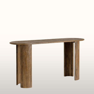 Dark Wood Curved End Console Table in Furniture from Oriana B www.orianab.com