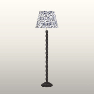 Ebony Floor Lamp | Blue & Grey Pleated Lampshade in Lighting from Oriana B www.orianab.com