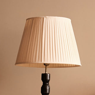 Ebony Floor Lamp | Neutral Pleated Lampshade in Lighting from Oriana B www.orianab.com