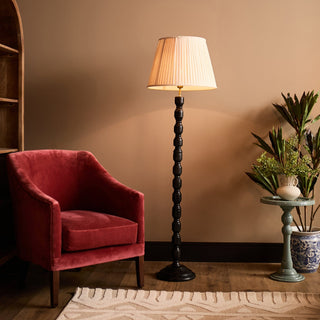 Ebony Floor Lamp | Neutral Pleated Lampshade in Lighting from Oriana B www.orianab.com