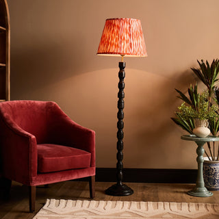 Ebony Floor Lamp | Orange Pleated Lampshade in Lighting from Oriana B www.orianab.com