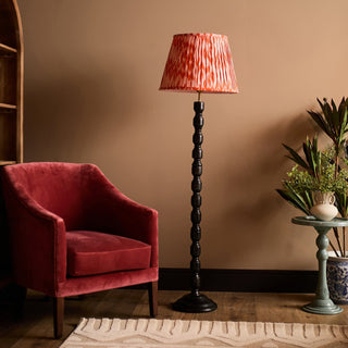 Ebony Floor Lamp | Orange Pleated Lampshade in Lighting from Oriana B www.orianab.com