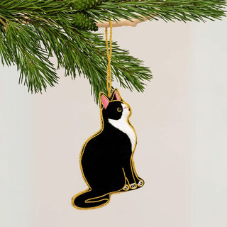 Embroidered Cat Christmas Tree Decoration in Christmas from Oriana B. www.orianab.com