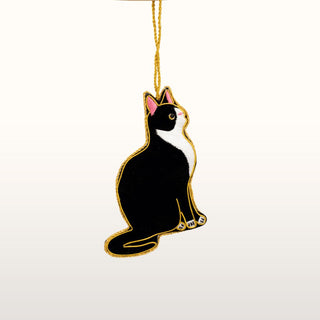 Embroidered Cat Christmas Tree Decoration in Christmas from Oriana B. www.orianab.com