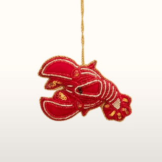 Embroidered Lobster Christmas Tree Decoration in Christmas Decorations from Oriana B www.orianab.com