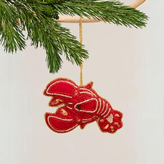 Embroidered Lobster Christmas Tree Decoration in Christmas Decorations from Oriana B www.orianab.com