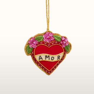 Embroidered Love Heart Christmas Tree Decoration in Christmas Decorations from Oriana B www.orianab.com