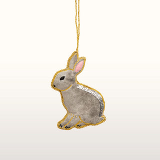 Embroidered Rabbit Christmas Tree Decoration in Christmas Decorations from Oriana B www.orianab.com