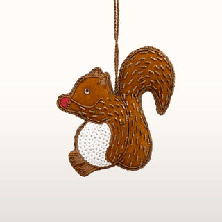 Embroidered Squirrel Christmas Tree Decoration in Christmas Decorations from Oriana B www.orianab.com